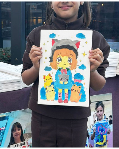 Anime Kız Ressam Seti - 20 x 30 cm Önçizimli Tuval, 2 Adet Fırça, Palet, Boyalar ve Şövale Anime Kız Ressam Seti - 20 x 30 cm Önçizimli Tuval, 2 Adet Fırça, Palet, Boyalar ve Şövale