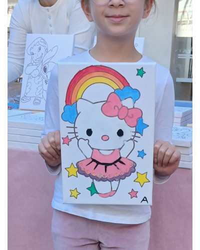 Hello Balerina Çocuk Ressam Seti - 20 x 30 cm Önçizimli Tuval, 2 Adet Fırça, Palet, Boyalar ve Şövale Hello Balerina Çocuk Ressam Seti - 20 x 30 cm Önçizimli Tuval, 2 Adet Fırça, Palet, Boyalar ve Şövale