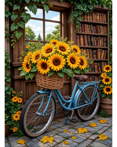 Çiçekli Bisiklet Ressam Seti - 20 x 30 cm Önçizimli Tuval, 2 Adet Fırça, Palet, Boyalar ve Şövale Çiçekli Bisiklet Ressam Seti - 20 x 30 cm Önçizimli Tuval, 2 Adet Fırça, Palet, Boyalar ve Şövale