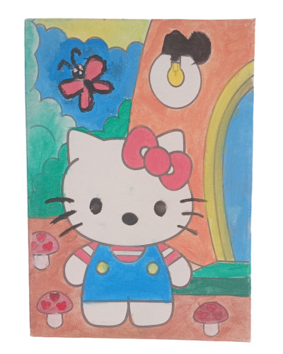 HOLLA KİTTA Minik Ressam Seti - 20 x 30 cm Önçizimli Tuval, 2 Adet Fırça, Palet ve Boya HOLLA KİTTA Minik Ressam Seti - 20 x 30 cm Önçizimli Tuval, 2 Adet Fırça, Palet ve Boya