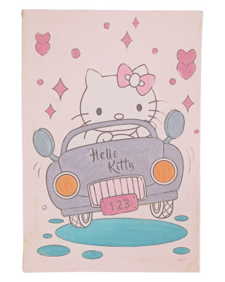 HolaKita in Car Çocuk Ressam Seti - 20 x 30 cm Önçizimli Tuval, 2 Adet Fırça, Palet, Boyalar ve Şövale