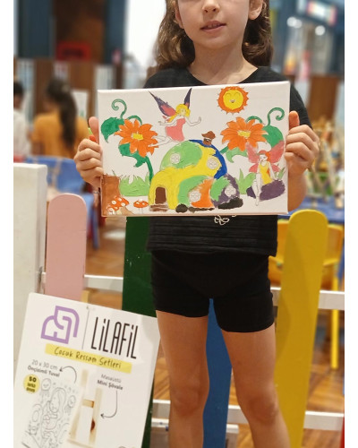 PERİ KIZI Minik Ressam Seti - 20 x 30 cm Önçizimli Tuval, 2 Adet Fırça, Palet ve Boya PERİ KIZI Minik Ressam Seti - 20 x 30 cm Önçizimli Tuval, 2 Adet Fırça, Palet ve Boya