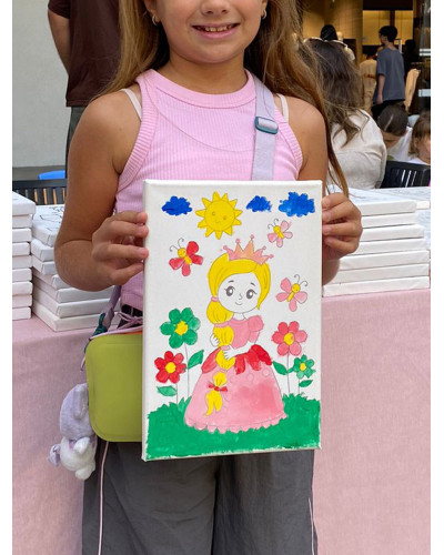 RAPUNZEL Minik Ressam Seti - 20 x 30 cm Önçizimli Tuval, 2 Adet Fırça, Palet ve Boya RAPUNZEL Minik Ressam Seti - 20 x 30 cm Önçizimli Tuval, 2 Adet Fırça, Palet ve Boya
