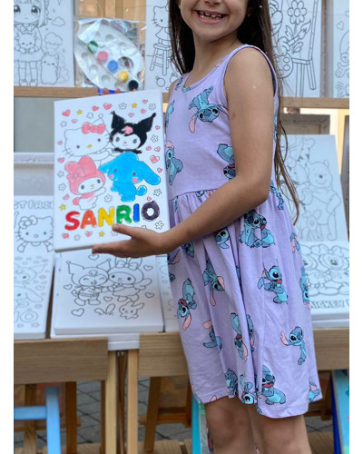 San Rio Çocuk Ressam Seti - 20 x 30 cm Önçizimli Tuval, 2 Adet Fırça, Palet, Boyalar ve Şövale San Rio Çocuk Ressam Seti - 20 x 30 cm Önçizimli Tuval, 2 Adet Fırça, Palet, Boyalar ve Şövale