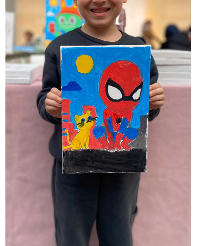 Spidey Ressam Seti - 20 x 30 cm Önçizimli Tuval, 2 Adet Fırça, Palet, Boyalar ve Şövale Spidey Ressam Seti - 20 x 30 cm Önçizimli Tuval, 2 Adet Fırça, Palet, Boyalar ve Şövale