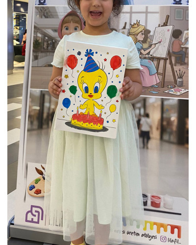 Twiity Ressam Seti - 20 x 30 cm Önçizimli Tuval, 2 Adet Fırça, Palet, Boyalar ve Şövale Twiity Ressam Seti - 20 x 30 cm Önçizimli Tuval, 2 Adet Fırça, Palet, Boyalar ve Şövale