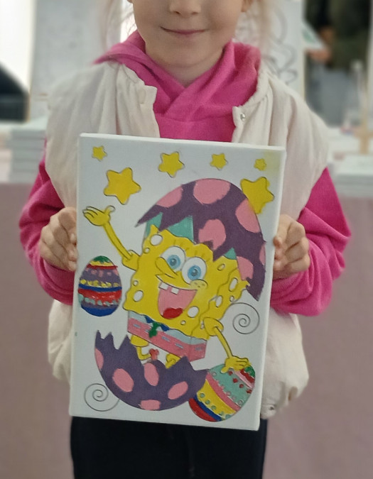 YUMURTA BOB Minik Ressam Seti - 20 x 30 cm Önçizimli Tuval, 2 Adet Fırça, Palet ve Boya YUMURTA BOB Minik Ressam Seti - 20 x 30 cm Önçizimli Tuval, 2 Adet Fırça, Palet ve Boya