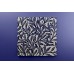 Lacivert Çiçek Desenli Dekoratif Kare Kanvas Tablo