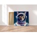 Astronot Kedi Dekoratif Kare Kanvas Tablo