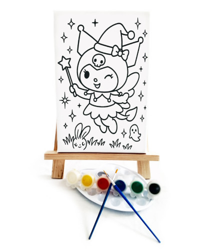 Peri Kuromy Ressam Seti - 20 x 30 cm Önçizimli Tuval, 2 Adet Fırça, Palet, Boyalar ve Şövale