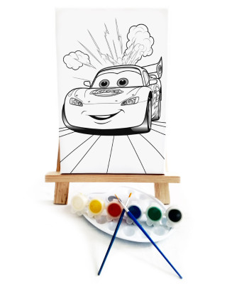 Şimşek Quin Ressam Seti - 20 x 30 cm Önçizimli Tuval, 2 Adet Fırça, Palet, Boyalar ve Şövale