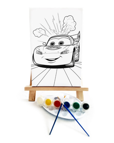 Şimşek Quin Ressam Seti - 20 x 30 cm Önçizimli Tuval, 2 Adet Fırça, Palet, Boyalar ve Şövale