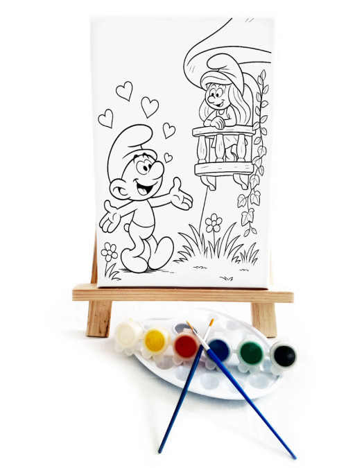 Aşık Şirin Ressam Seti - 20 x 30 cm Önçizimli Tuval, 2 Adet Fırça, Palet, Boyalar ve Şövale Aşık Şirin Ressam Seti - 20 x 30 cm Önçizimli Tuval, 2 Adet Fırça, Palet, Boyalar ve Şövale