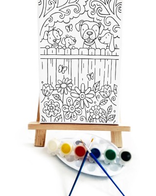 Kuçu Çetesi Çocuk Ressam Seti - 20 x 30 cm Tuval, 2 Adet Fırça, Palet, Boyalar ve Şövale
