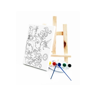 Peri Evi Çocuk Ressam Seti - 20 x 30 cm Tuval, 2 Adet Fırça, Palet, Boyalar ve Şövale