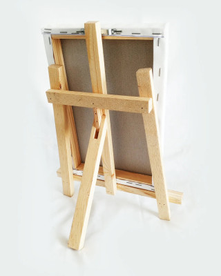 3 ADET x Amatör Ressam Seti - 20 x 30 cm Tuval, Şövale, Boya + Fırça + Palet