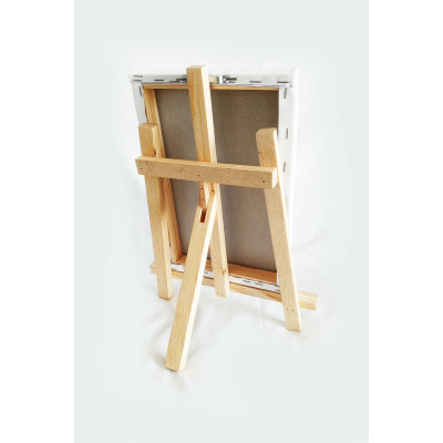 3 ADET x Amatör Ressam Seti - 20 x 30 cm Tuval, Şövale, Boya + Fırça + Palet