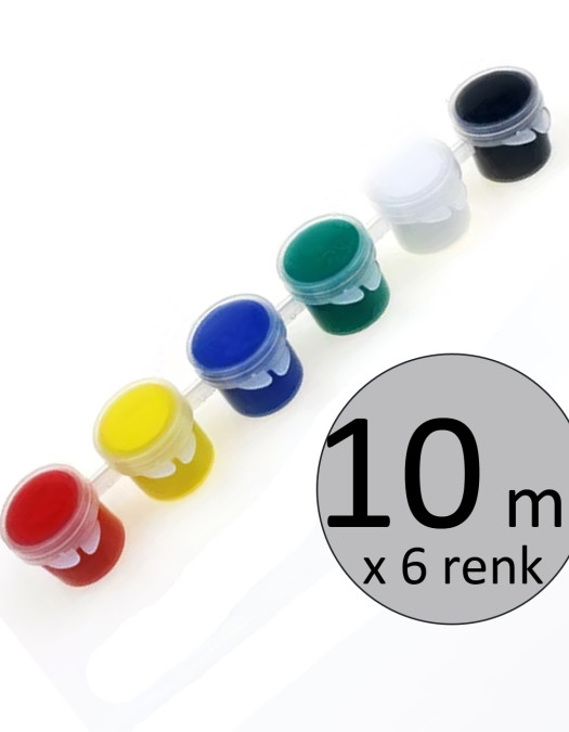 6'lı Sıralı Tüp Akrilik Boya - 10 ml x 6 Renk 6'lı Sıralı Tüp Akrilik Boya - 10 ml x 6 Renk