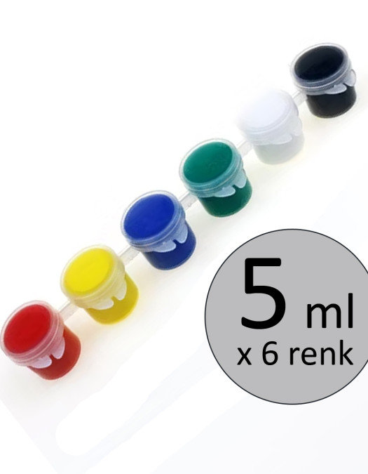 6'lı Sıralı Tüp Akrilik Boya - 5 ml x 6 Renk 6'lı Sıralı Tüp Akrilik Boya - 5 ml x 6 Renk