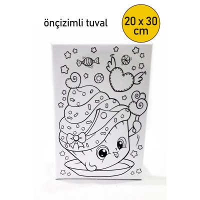 Çocuk Ressam Seti Önçizimli Tuval, 20 x 30 cm, Boyama Seti Tuvali, Çocuk Ressam Seti - Devam Tuvali