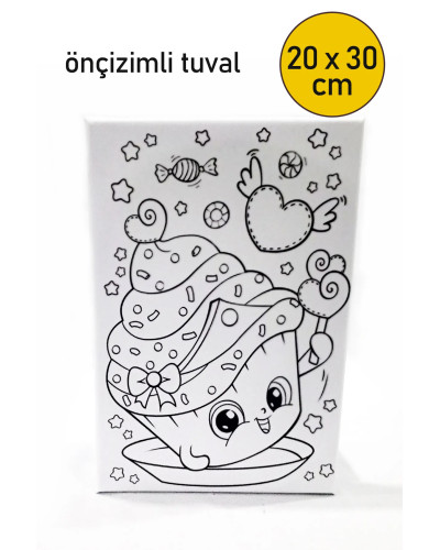 Çocuk Ressam Seti Önçizimli Tuval, 20 x 30 cm, Boyama Seti Tuvali, Çocuk Ressam Seti - Devam Tuvali