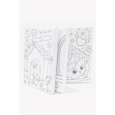 5 Adet Çocuk Ressam Seti Önçizimli Tuval, 20 x 30 cm, Boyama Seti, Çocuk Ressam Seti - Devam Tuvali