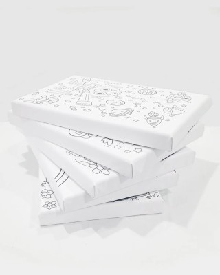 10 Adet Çocuk Ressam Seti Önçizimli Tuval, 20 x 30 cm, Boyama Seti, Çocuk Ressam Seti - Devam Tuvali