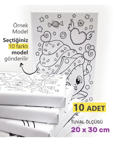 10 Adet Çocuk Ressam Seti Önçizimli Tuval, 20 x 30 cm, Boyama Seti, Çocuk Ressam Seti - Devam Tuvali 10 Adet Çocuk Ressam Seti Önçizimli Tuval, 20 x 30 cm, Boyama Seti, Çocuk Ressam Seti - Devam Tuvali