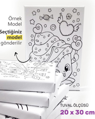 Çocuk Ressam Seti Önçizimli Tuval, 20 x 30 cm, Boyama Seti Tuvali, Çocuk Ressam Seti - Devam Tuvali