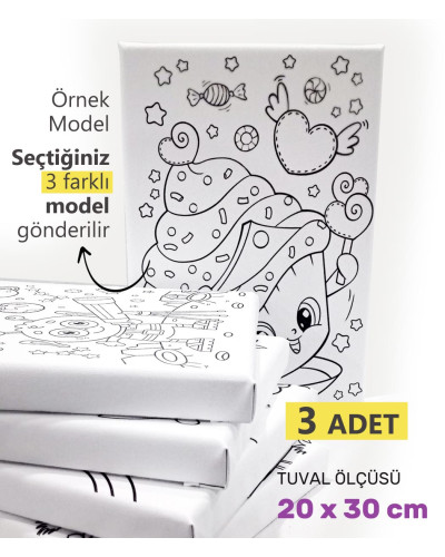 3 Adet Çocuk Ressam Seti Önçizimli Tuval, 20 x 30 cm, Boyama Seti, Çocuk Ressam Seti - Devam Tuvali 3 Adet Çocuk Ressam Seti Önçizimli Tuval, 20 x 30 cm, Boyama Seti, Çocuk Ressam Seti - Devam Tuvali