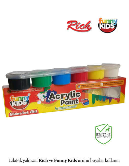 6'lı Sıralı Tüp Akrilik Boya - 15 ml x 6 Renk 6'lı Sıralı Tüp Akrilik Boya - 15 ml x 6 Renk