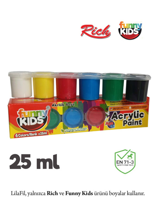 6'lı Sıralı Tüp Akrilik Boya - 25 ml x 6 Renk 6'lı Sıralı Tüp Akrilik Boya - 25 ml x 6 Renk