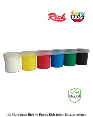 6'lı Sıralı Tüp Akrilik Boya - 25 ml x 6 Renk  