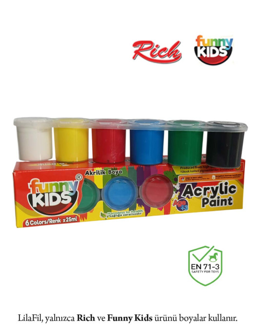 6'lı Sıralı Tüp Akrilik Boya - 25 ml x 6 Renk 6'lı Sıralı Tüp Akrilik Boya - 25 ml x 6 Renk
