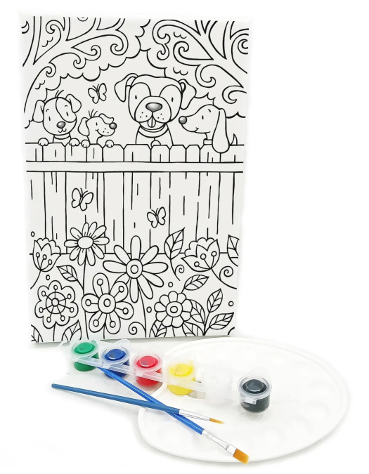 KUÇU ÇETESİ Minik Ressam Seti - 20 x 30 cm Önçizimli Tuval, 2 Adet Fırça, Palet ve Boya KUÇU ÇETESİ Minik Ressam Seti - 20 x 30 cm Önçizimli Tuval, 2 Adet Fırça, Palet ve Boya