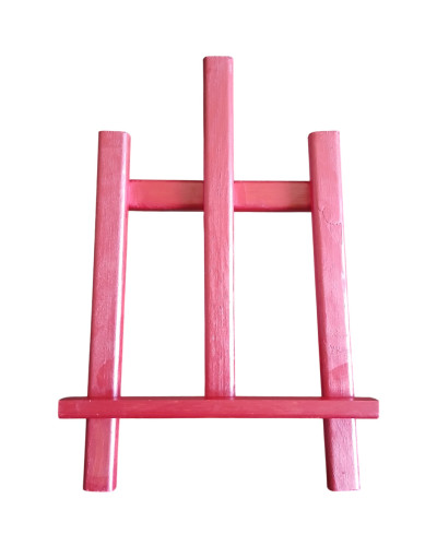 Metalik Pembe Masaüstü Mini Şövale - Çocuk Resim Sehpası