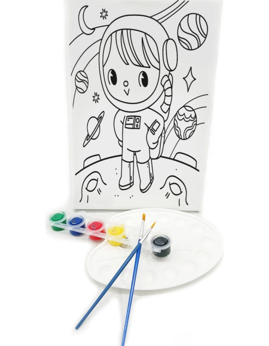 MİNİK ASTRONOT Minik Ressam Seti - 20 x 30 cm Önçizimli Tuval, 2 Adet Fırça, Palet ve Boya MİNİK ASTRONOT Minik Ressam Seti - 20 x 30 cm Önçizimli Tuval, 2 Adet Fırça, Palet ve Boya