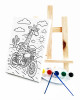 Motorcu Zürafa Ressam Seti - 20 x 30 cm Önçizimli Tuval, 2 Adet Fırça, Palet, Boyalar ve Şövale Motorcu Zürafa Ressam Seti - 20 x 30 cm Önçizimli Tuval, 2 Adet Fırça, Palet, Boyalar ve Şövale