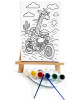 Motorcu Zürafa Ressam Seti - 20 x 30 cm Önçizimli Tuval, 2 Adet Fırça, Palet, Boyalar ve Şövale Motorcu Zürafa Ressam Seti - 20 x 30 cm Önçizimli Tuval, 2 Adet Fırça, Palet, Boyalar ve Şövale