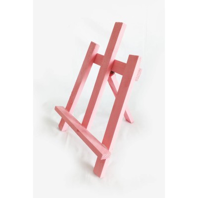 Pembe Masaüstü Mini Şövale - Çocuk Resim Sehpası