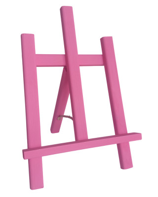 Pembe Masaüstü Mini Şövale - Çocuk Resim Sehpası