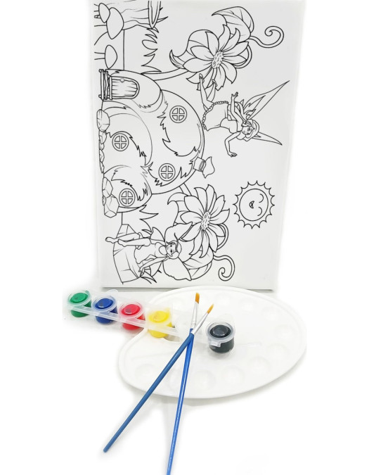 PERİ KIZI Minik Ressam Seti - 20 x 30 cm Önçizimli Tuval, 2 Adet Fırça, Palet ve Boya PERİ KIZI Minik Ressam Seti - 20 x 30 cm Önçizimli Tuval, 2 Adet Fırça, Palet ve Boya