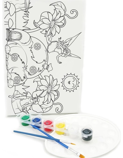 PERİ KIZI Minik Ressam Seti - 20 x 30 cm Önçizimli Tuval, 2 Adet Fırça, Palet ve Boya PERİ KIZI Minik Ressam Seti - 20 x 30 cm Önçizimli Tuval, 2 Adet Fırça, Palet ve Boya