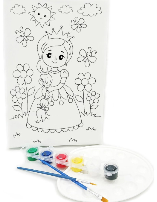 RAPUNZEL Minik Ressam Seti - 20 x 30 cm Önçizimli Tuval, 2 Adet Fırça, Palet ve Boya RAPUNZEL Minik Ressam Seti - 20 x 30 cm Önçizimli Tuval, 2 Adet Fırça, Palet ve Boya