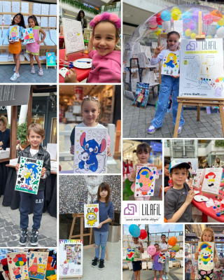 Bluey Denizde Çocuk Ressam Seti - 20 x 30 cm Önçizimli Tuval, 2 Adet Fırça, Palet, Boyalar ve Şövale