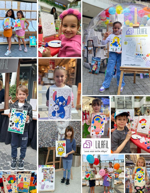 Anime Ekose Ressam Seti - 20 x 30 cm Önçizimli Tuval, 2 Adet Fırça, Palet, Boyalar ve Şövale