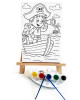 Minik Korsan Çocuk Ressam Seti - 20 x 30 cm Önçizimli Tuval, 2 Adet Fırça, Palet, Boyalar ve Şövale