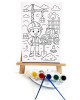 Şantiye Çocuk Ressam Seti - 20 x 30 cm Önçizimli Tuval, 2 Adet Fırça, Palet, Boyalar ve Şövale