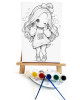 Anime Amor Ressam Seti - 20x30 cm Önçizimli Tuval, 2 Adet Fırça, Palet, Boyalar ve Şövale