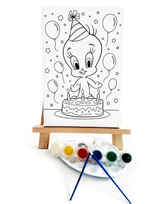 Twiity Ressam Seti - 20 x 30 cm Önçizimli Tuval, 2 Adet Fırça, Palet, Boyalar ve Şövale Twiity Ressam Seti - 20 x 30 cm Önçizimli Tuval, 2 Adet Fırça, Palet, Boyalar ve Şövale